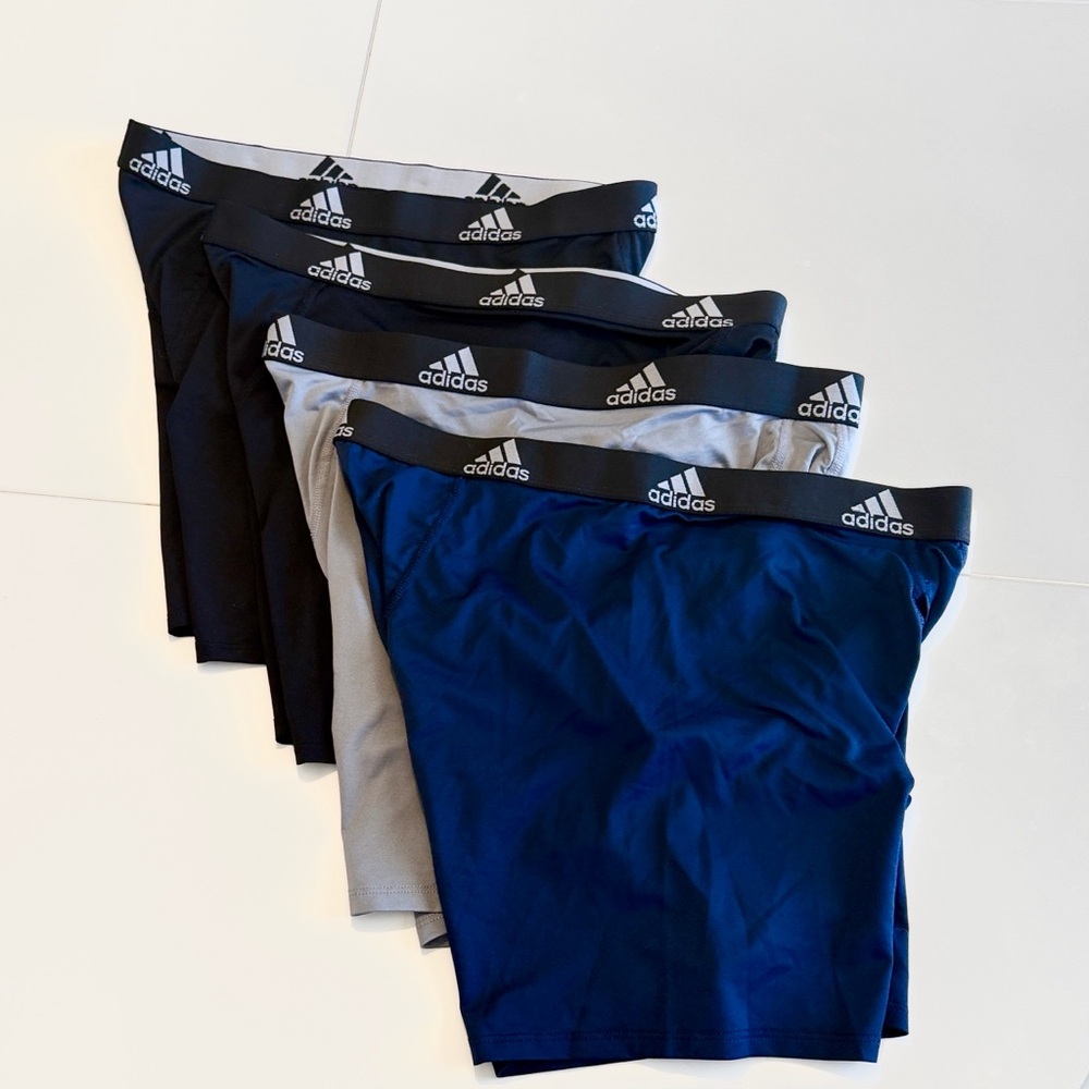 Adidas 4-pk AEROREADY 5” boxer briefs 42” Waist BLK Grey BL Microfiber NWOT - Picture 5 of 13